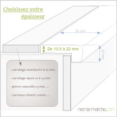 Nez de marche Hêtre  60x22mm à coller (classique)