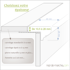 Nez de marche Chêne 48x28mm (style)