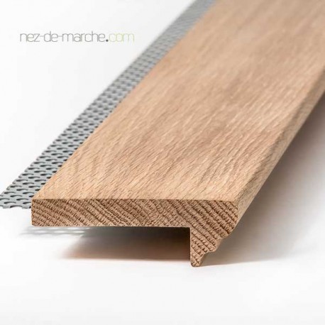 Nez de marche Chêne 85x28mm avec grille (style) Nez de marche Chêne 85x28mm avec grille (style)