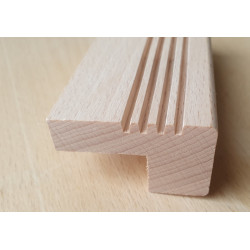 Nez de marche Hêtre massif 100x60mm-longueur: 105cm - épaisseur réservation: 23mm + rainure: parquet