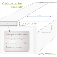 Nez de marche Chêne 85x28mm à coller (style)